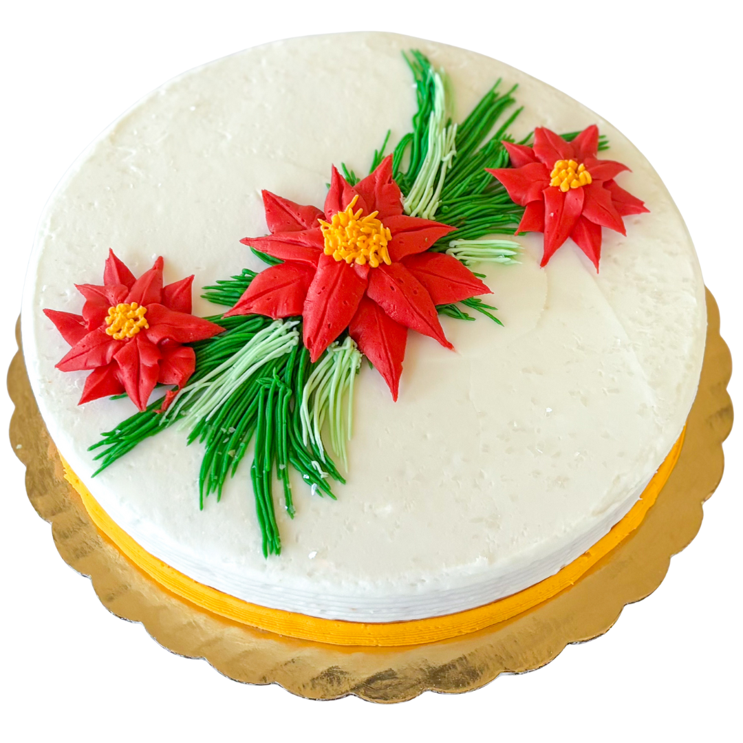 Pretty Little Poinsettias Cake