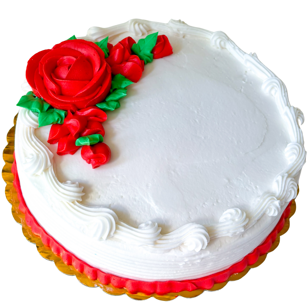Red Rose Round Cake